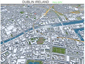 Dublin city Ireland 60Km 3D Model
