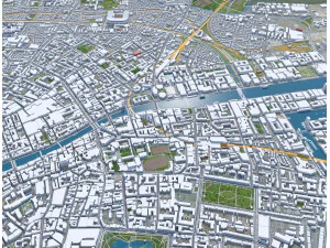 Dublin city Ireland 60Km 3D Model