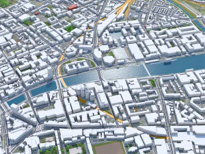 Dublin city Ireland 60Km 3D Model
