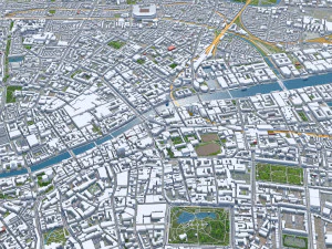 Dublin city Ireland 60Km 3D Model