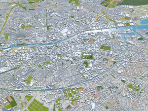 Dublin city Ireland 60Km 3D Model
