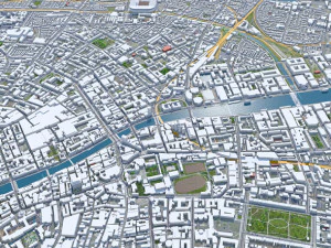 Dublin city Ireland 60Km 3D Model