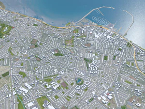 Dublin city Ireland 60Km 3D Model
