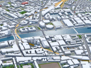 Dublin city Ireland 60Km 3D Model