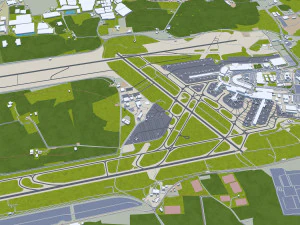 Dublin city Ireland 60Km 3D Model