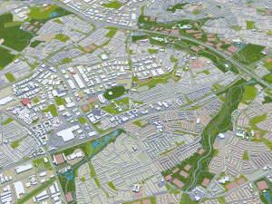 Dublin city Ireland 60Km 3D Model