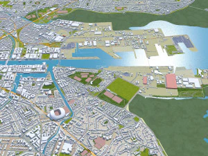 Dublin city Ireland 60Km 3D Model