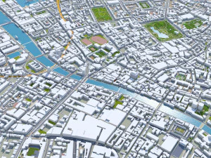 Dublin city Ireland 60Km 3D Model