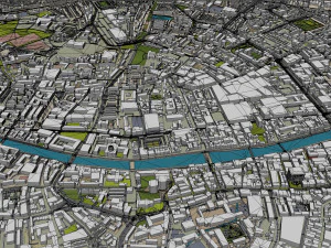 Dublin city Ireland 60Km 3D Model