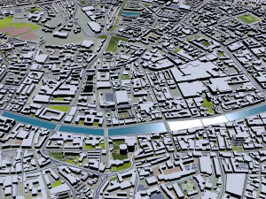 Dublin city Ireland 60Km 3D Model