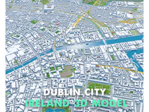 Dublin city Ireland 60Km 3D Model