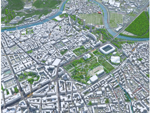 Grenoble city France 20km Modelo 3D