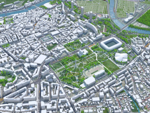 Grenoble city France 20km Modelo 3D