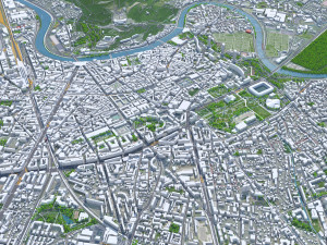 Grenoble city France 20km Modelo 3D