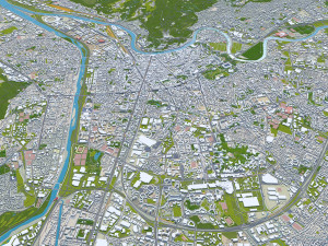 Grenoble city France 20km Modelo 3D
