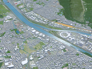 Grenoble city France 20km Modelo 3D