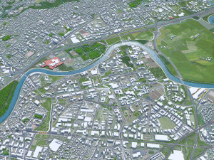 Grenoble city France 20km Modelo 3D