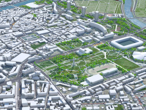 Grenoble city France 20km Modelo 3D
