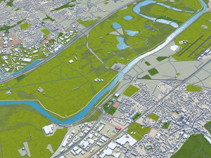 Grenoble city France 20km Modelo 3D