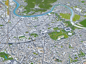 Grenoble city France 20km Modelo 3D