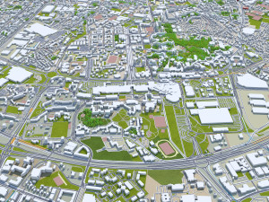 Grenoble city France 20km Modelo 3D