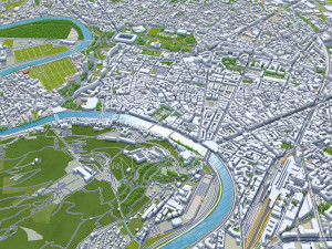 Grenoble city France 20km Modelo 3D