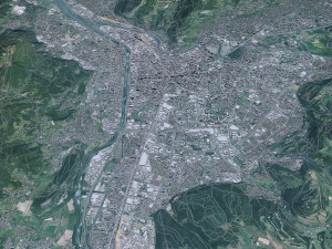 Grenoble city France 20km Modelo 3D