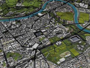 Grenoble city France 20km Modelo 3D