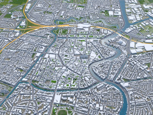 Haarlem city Netherlands 20km Model 3D