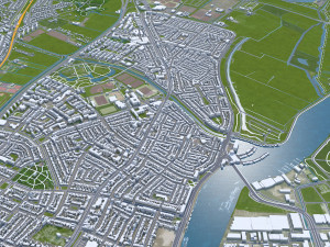 Haarlem city Netherlands 20km Model 3D