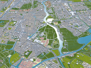 Haarlem city Netherlands 20km Model 3D