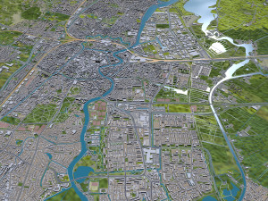 Haarlem city Netherlands 20km Model 3D
