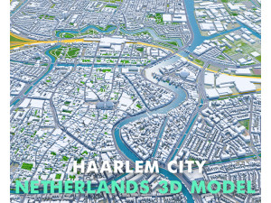Haarlem city Netherlands 20km Model 3D