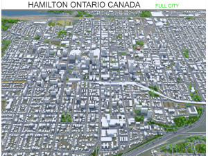 Hamilton Ontario city Canada 60km 3D Model