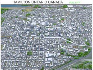 Hamilton Ontario şehri Kanada 60km 3D Model