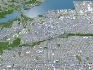 Hamilton Ontario city Canada 60km 3D मॉडल