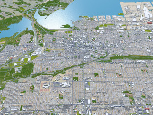 Hamilton Ontario city Canada 60km 3D मॉडल