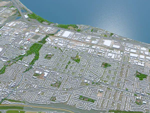 Hamilton Ontario city Canada 60km 3D Model
