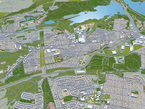 Hamilton Ontario city Canada 60km 3D मॉडल