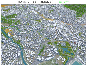 Hanover city Germany 40km 3D Model
