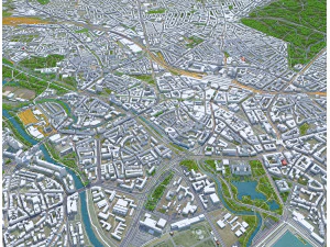 Hanover city Germany 40km 3D Model