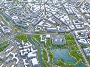 Hanover city Germany 40km 3D Model