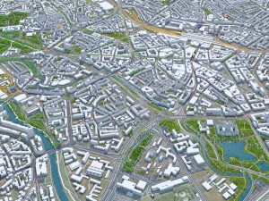 Hanover city Germany 40km 3D Model