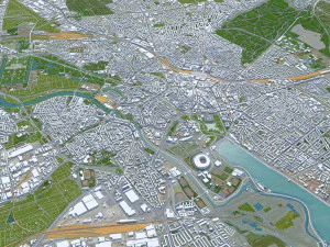 Hanover city Germany 40km 3D Model