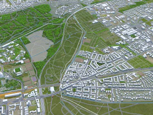 Hanover city Germany 40km 3D Model