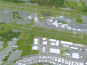 Hanover city Germany 40km 3D Model