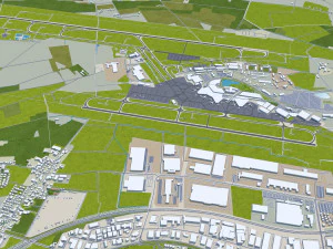Hanover city Germany 40km 3D Model