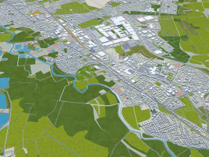 Hanover city Germany 40km 3D Model