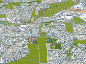 Hanover city Germany 40km 3D Model