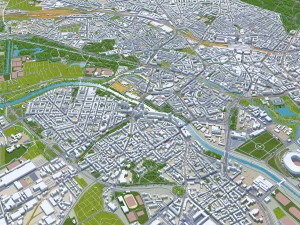 Hanover city Germany 40km 3D Model